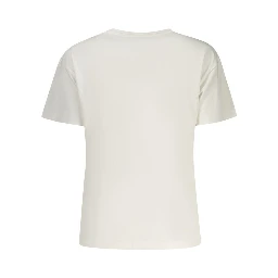 White Cotton Women T-Shirt