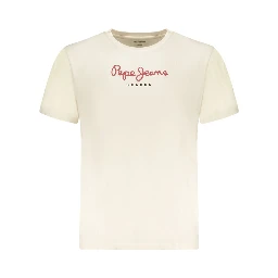 Beige Cotton Men's T-Shirt