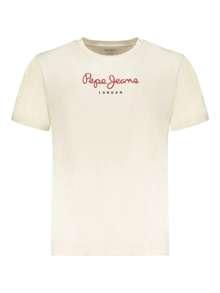Beige Cotton Men's T-Shirt
