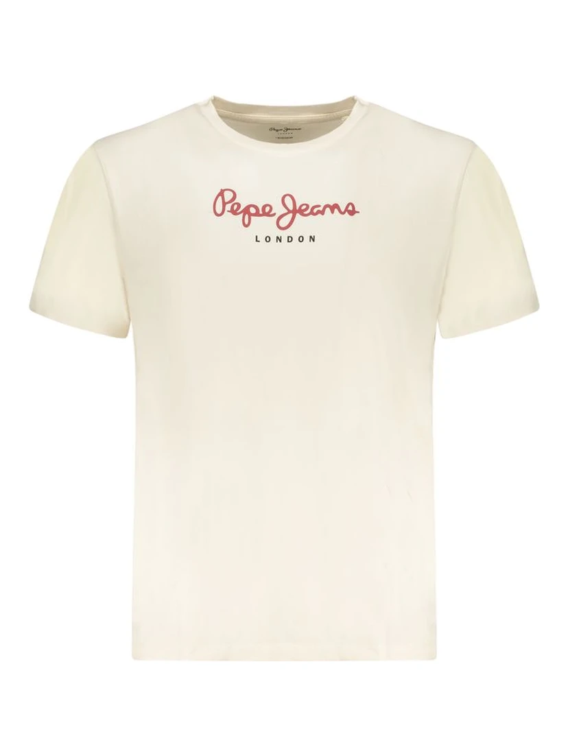 Beige Cotton Men's T-Shirt