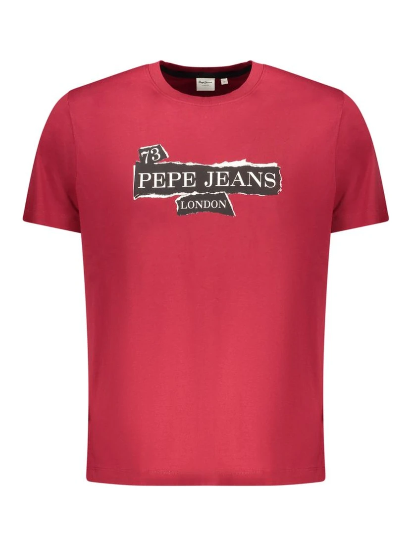 Red Cotton Men T-Shirt