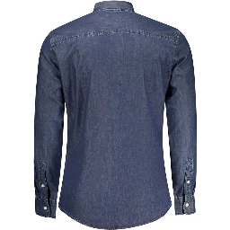 Blu Cotton Men Shirt