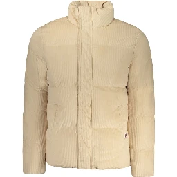 Beige Polyester Men's Jacket