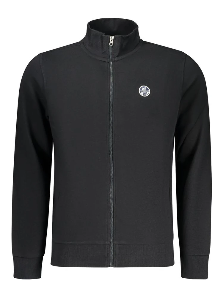 Black Cotton Men Sweatshirt