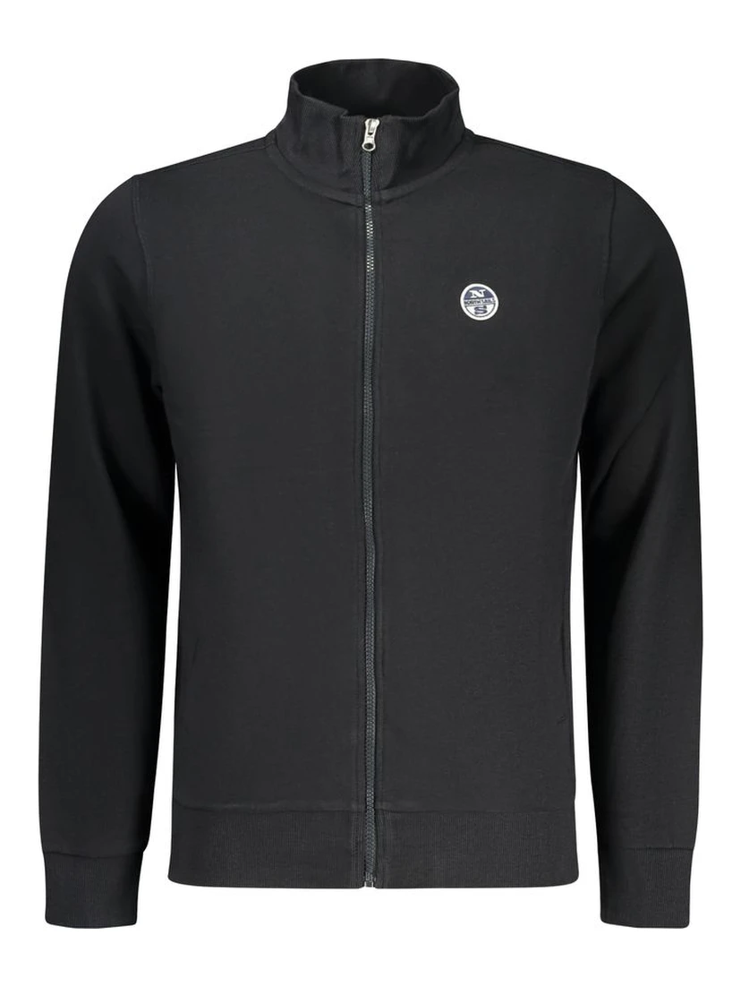 Black Cotton Men Sweatshirt