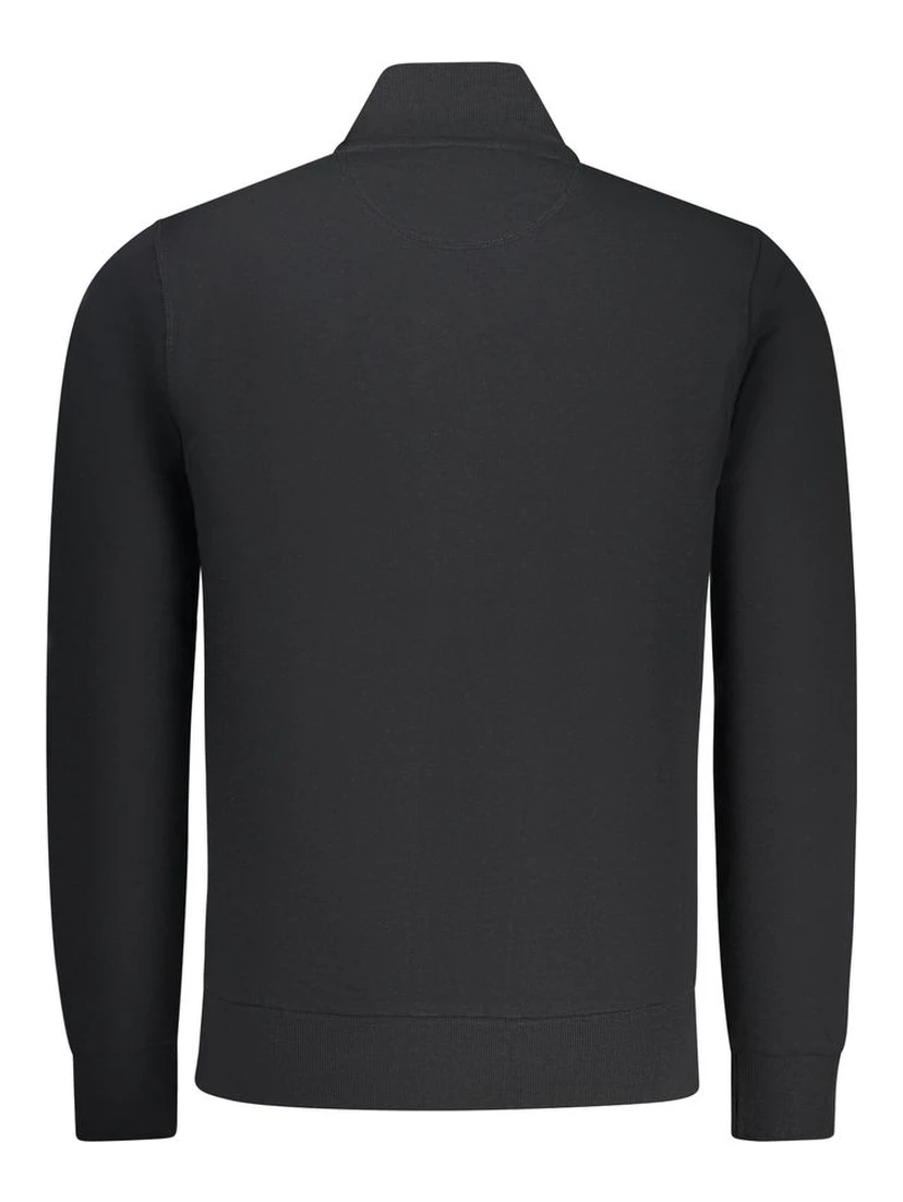 Black Cotton Men Sweatshirt