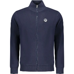 Blue Cotton Men Sweatshirt