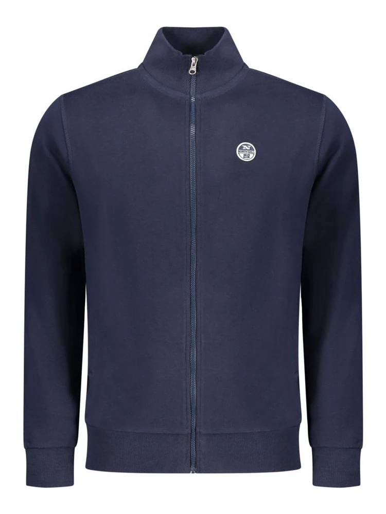 Blue Cotton Men Sweatshirt