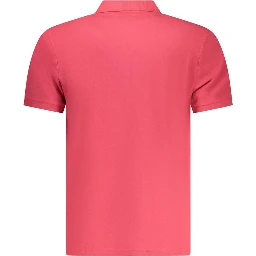 Red Cotton Men Polo Shirt