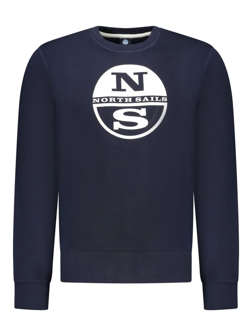 Blue Cotton Men Sweatshirt