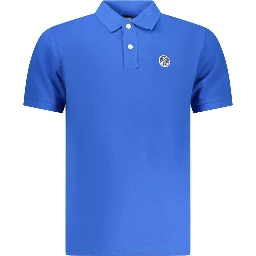 Blue Cotton Men's Polo Shirt