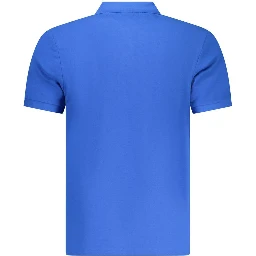 Blue Cotton Men's Polo Shirt
