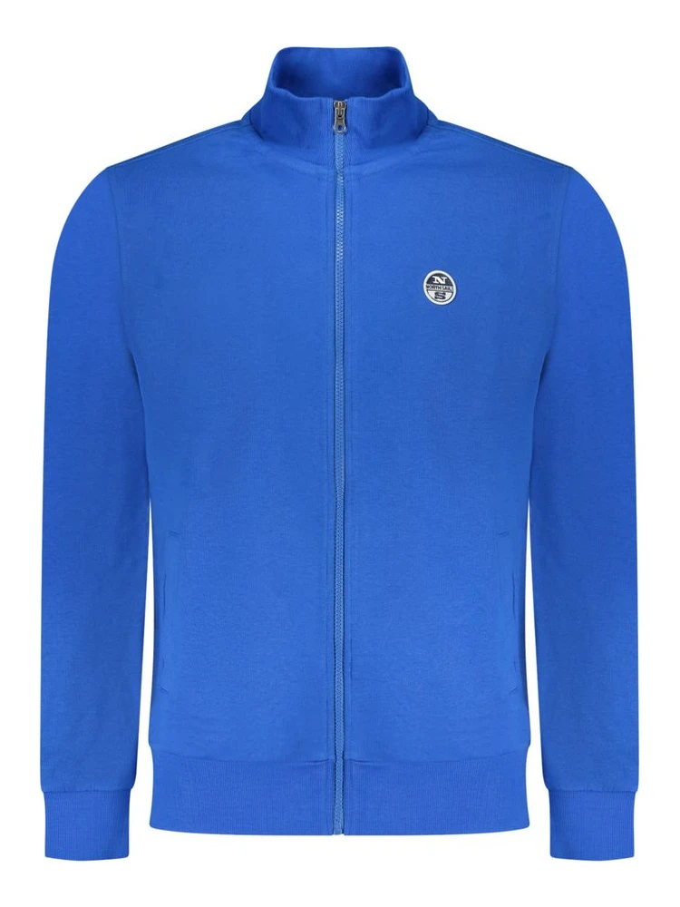 Blue Cotton Men Sweatshirt