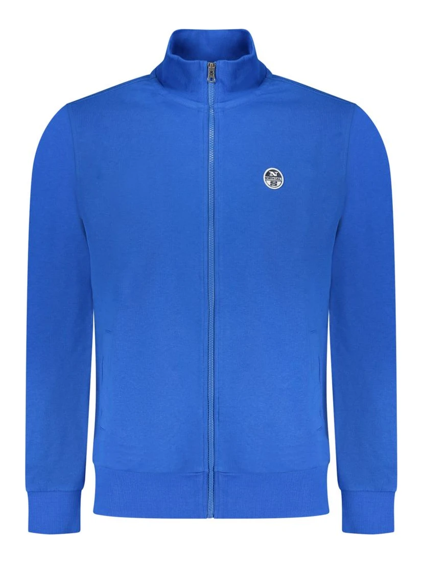 Blue Cotton Men Sweatshirt