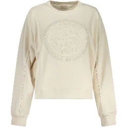 White Cotton Women Sweatshirt