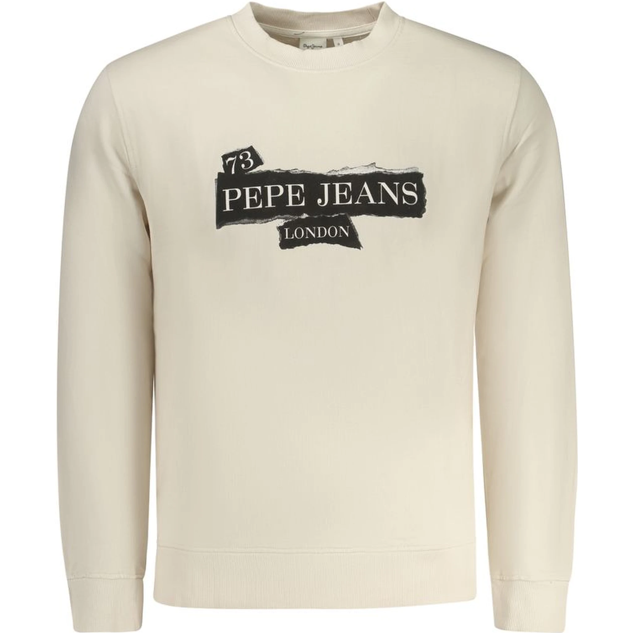 Beige Cotton Men Sweatshirt