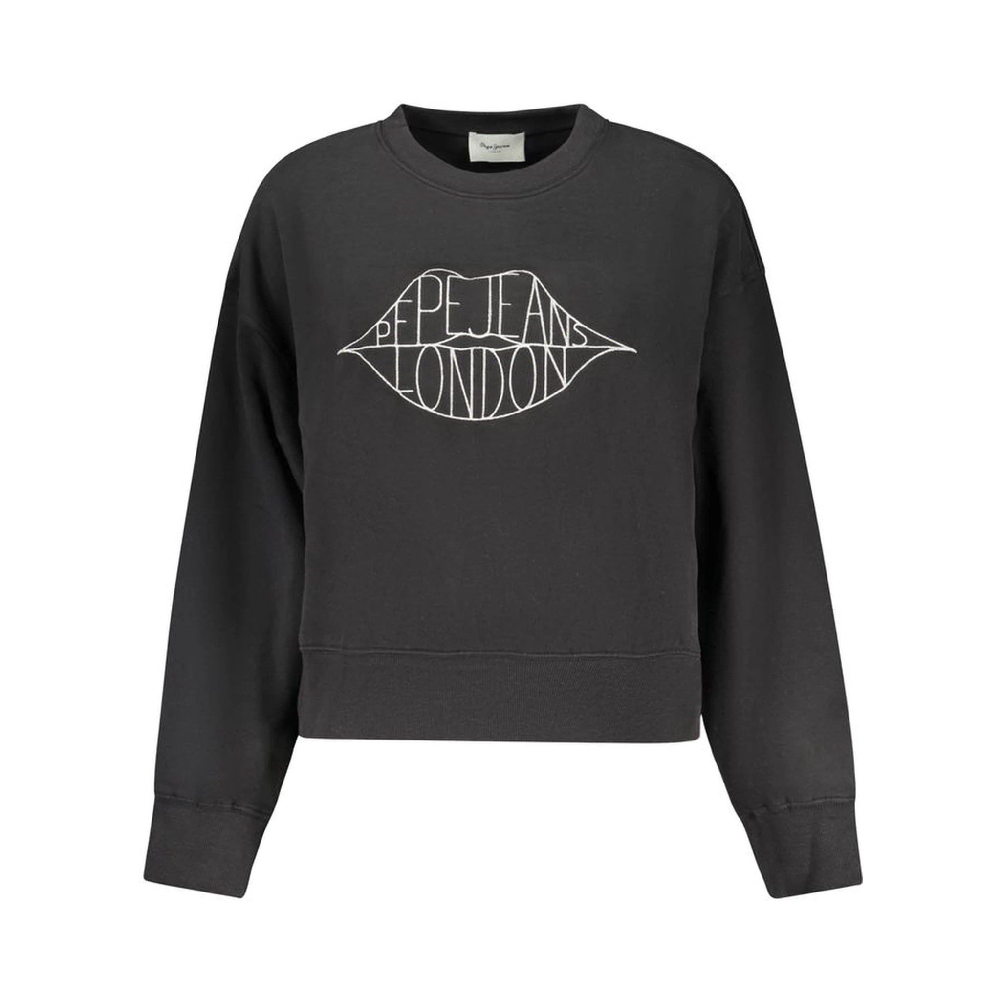 Black Cotton Women Sweatshirt