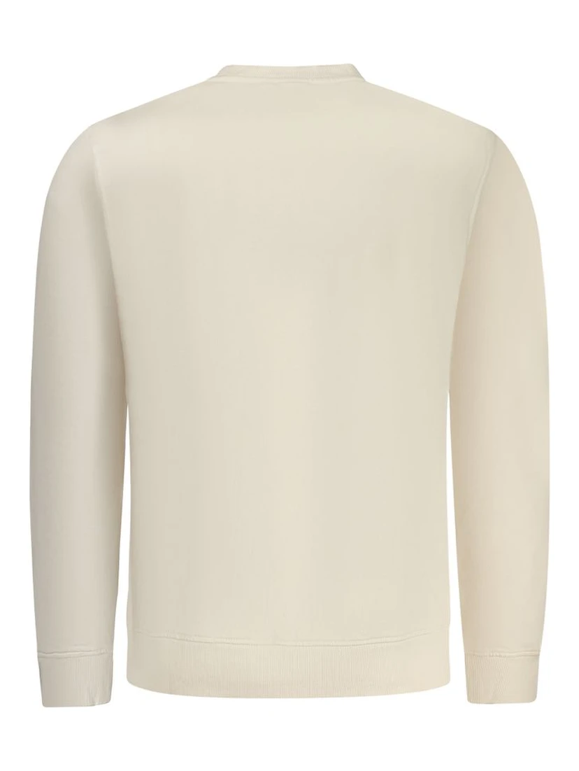 Beige Cotton Men Sweatshirt