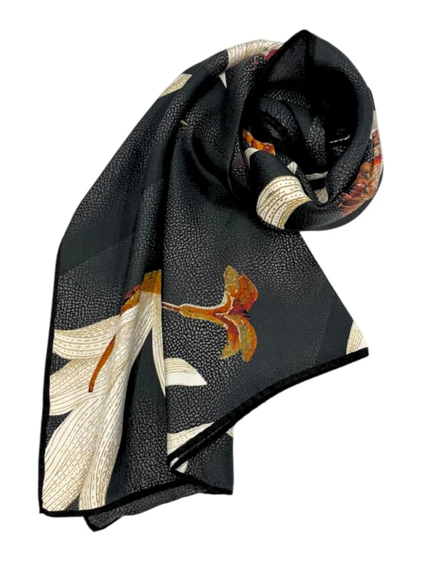 Black Silk Women Scarf