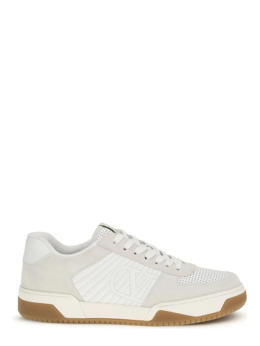 White Calf Leather Bos Taurus Athletic Sneakers