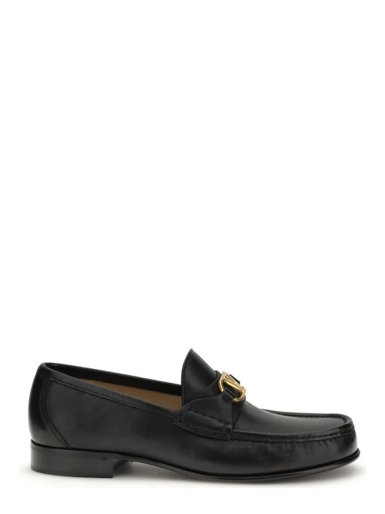 Black Calf Leather Bos Taurus Slip-On Loafers