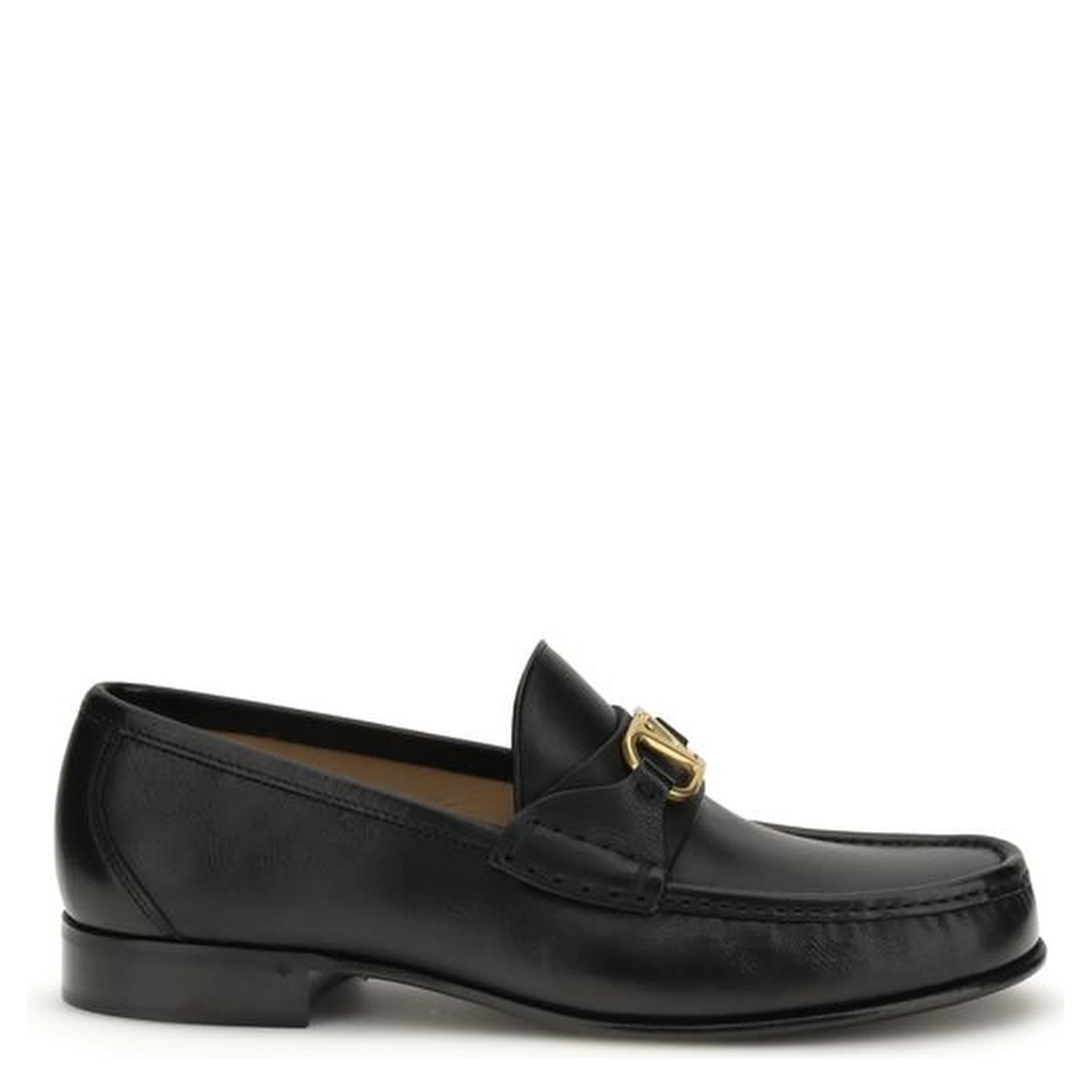 Black Calf Leather Bos Taurus Slip-On Loafers