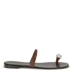 Brown Calf Leather Bos Taurus Flat Sandals