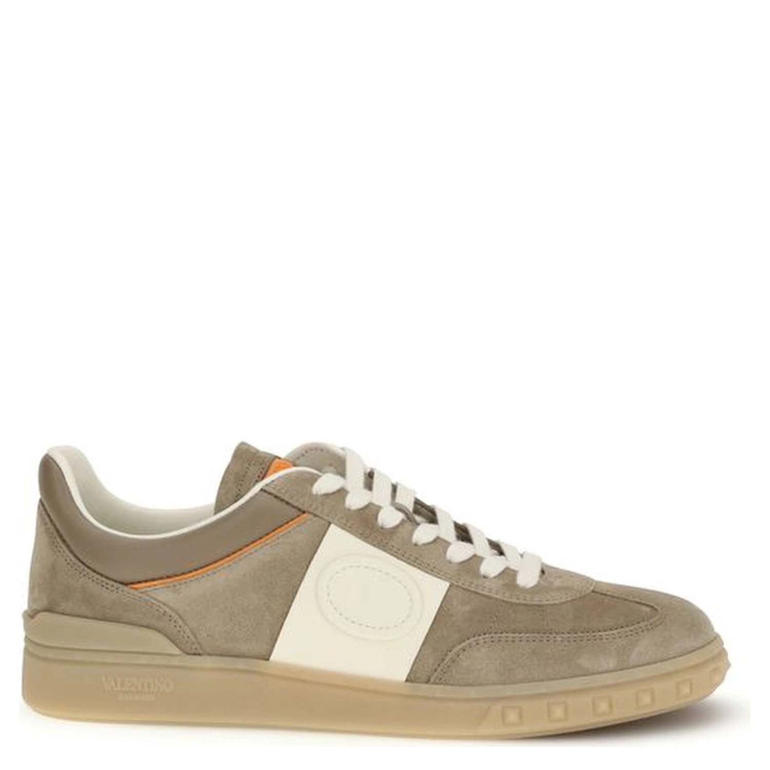 Beige Calf Leather Bos Taurus Low Top Sneakers