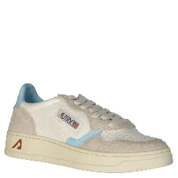 White Leather Low Top Sneakers