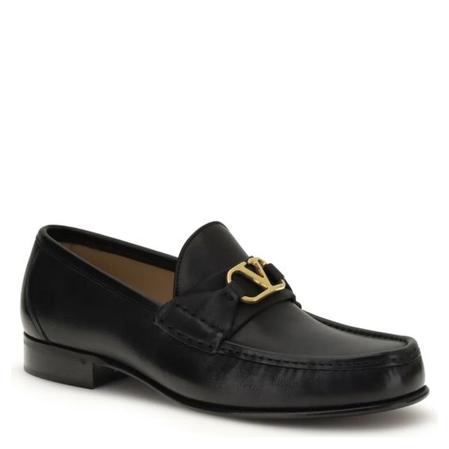 Black Calf Leather Bos Taurus Slip-On Loafers