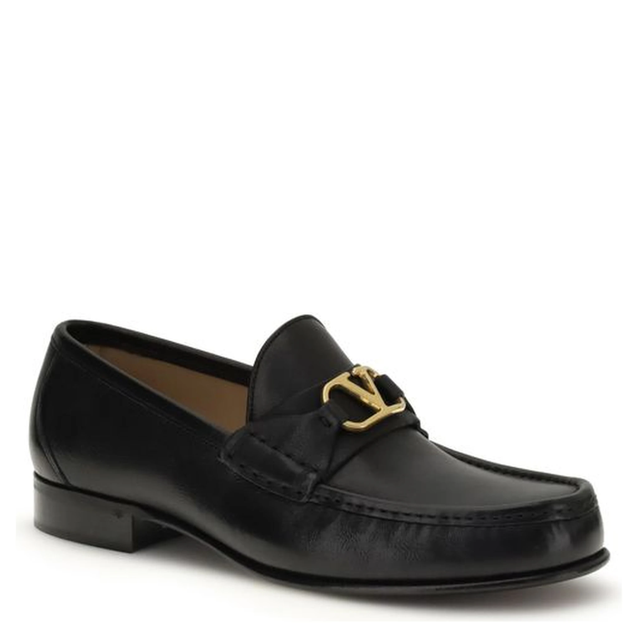 Black Calf Leather Bos Taurus Slip-On Loafers