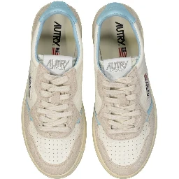 White Leather Low Top Sneakers