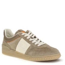 Beige Calf Leather Bos Taurus Low Top Sneakers