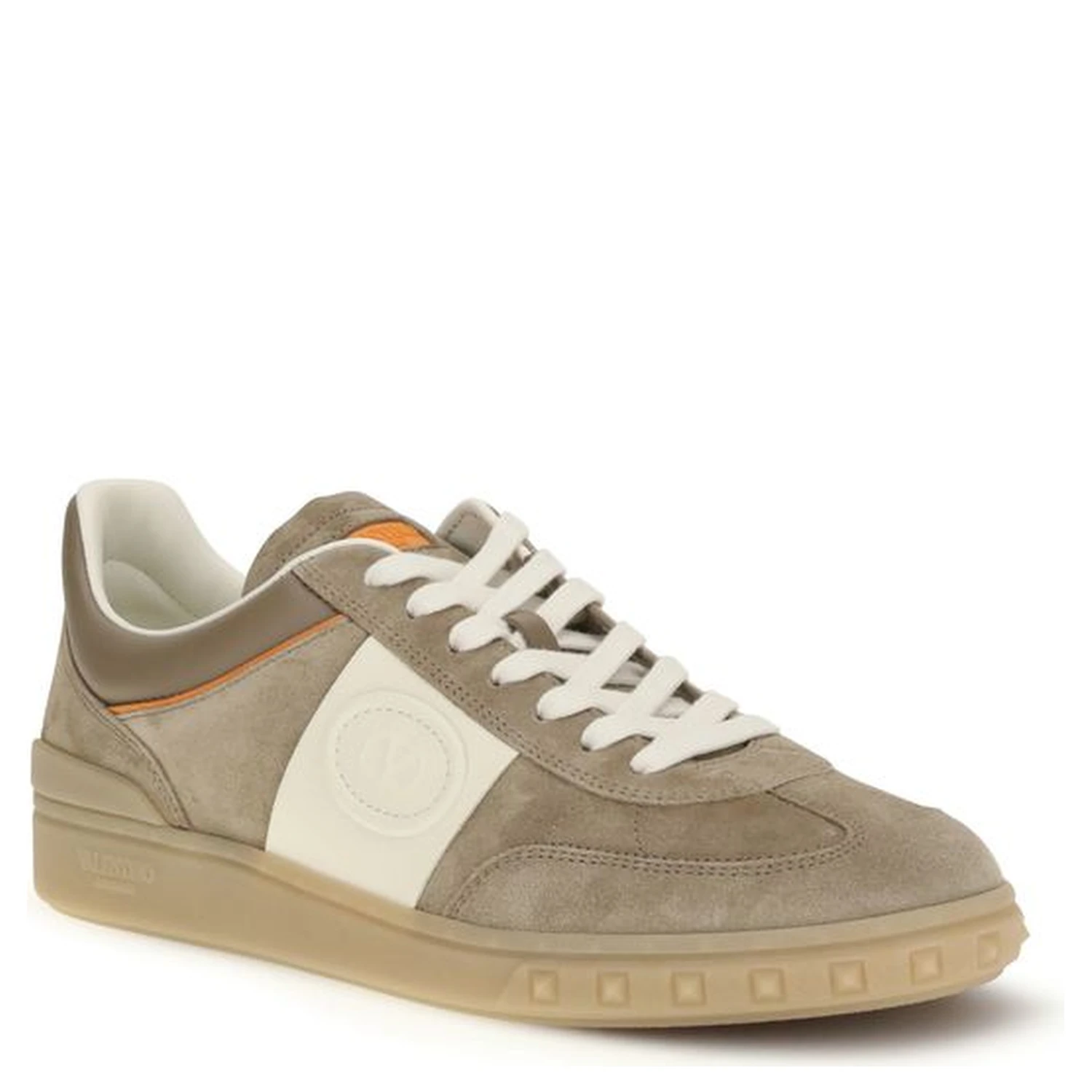 Beige Calf Leather Bos Taurus Low Top Sneakers