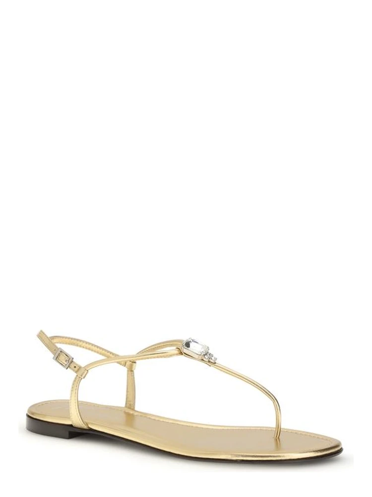 Gold Calf Leather Bos Taurus Flat Sandals alternative