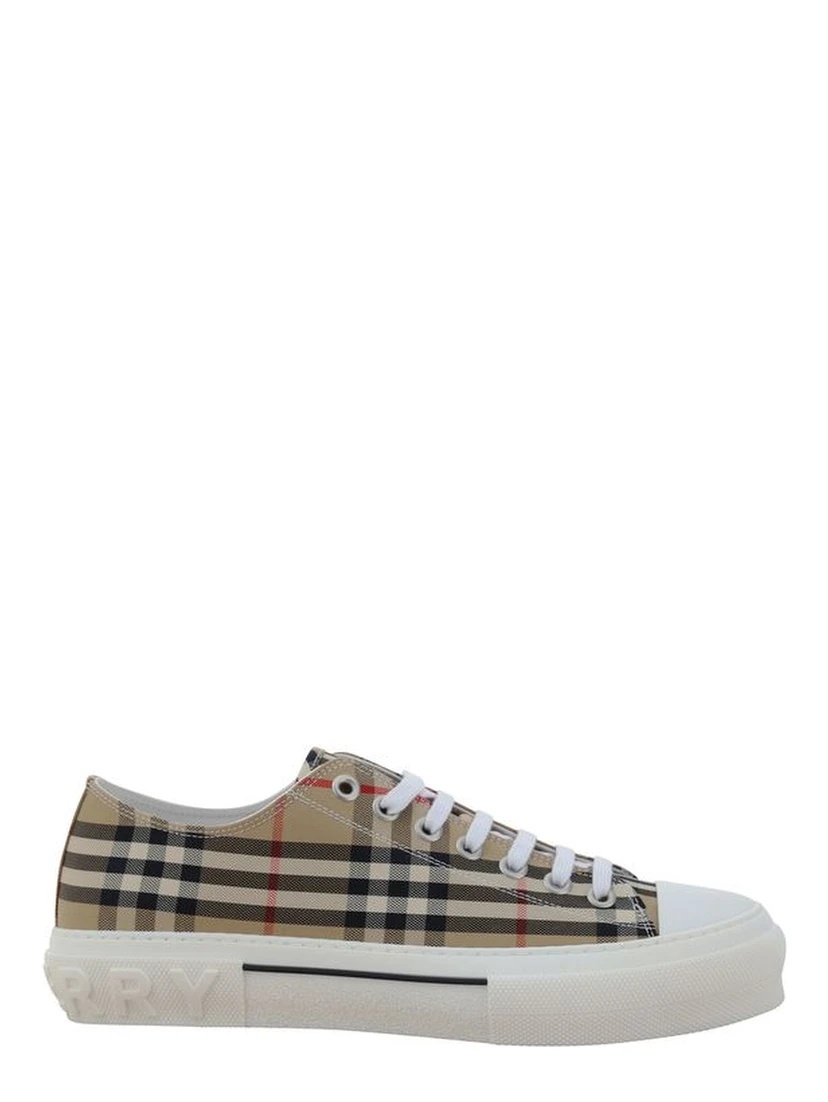 Brown Cotton Low Top Sneakers
