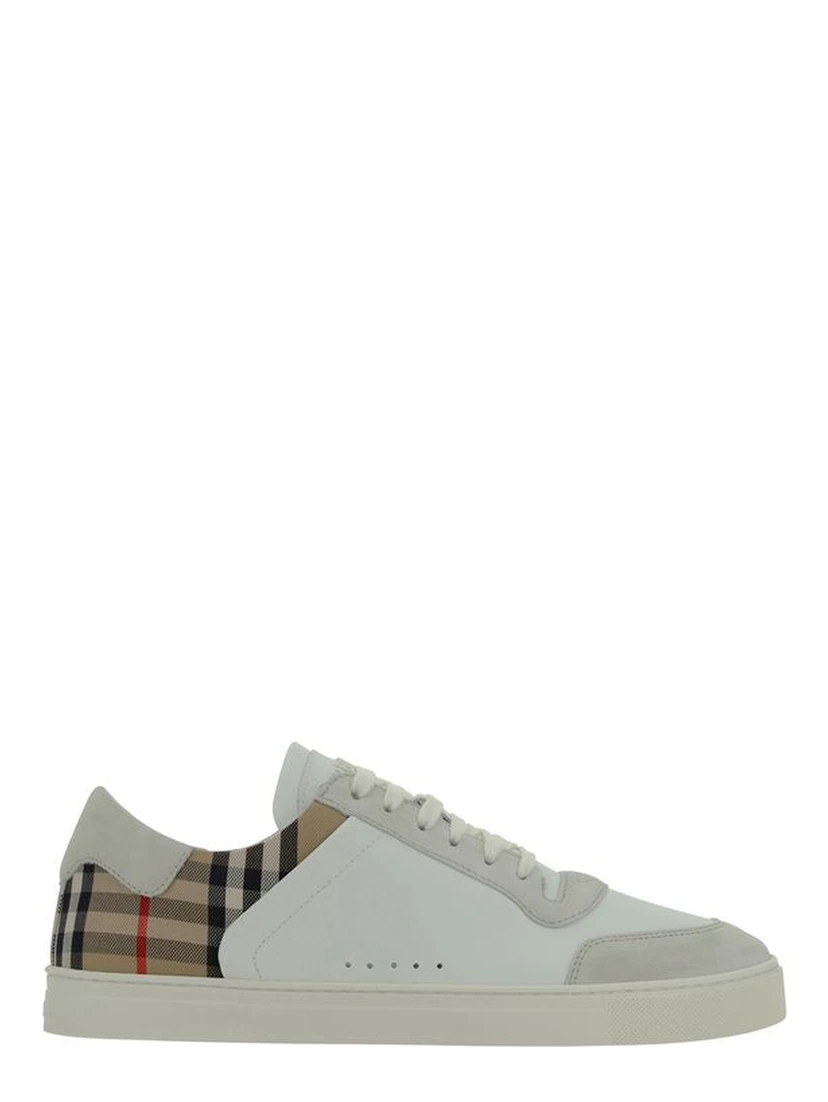 White Calf Leather Bos Taurus Low Top Sneakers
