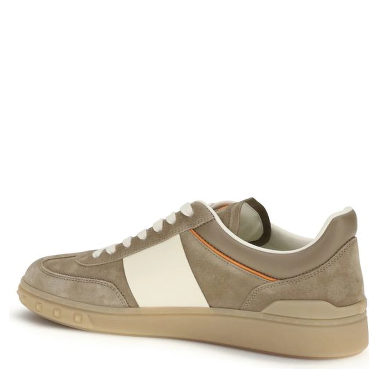 Beige Calf Leather Bos Taurus Low Top Sneakers