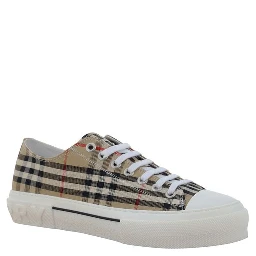 Brown Cotton Low Top Sneakers