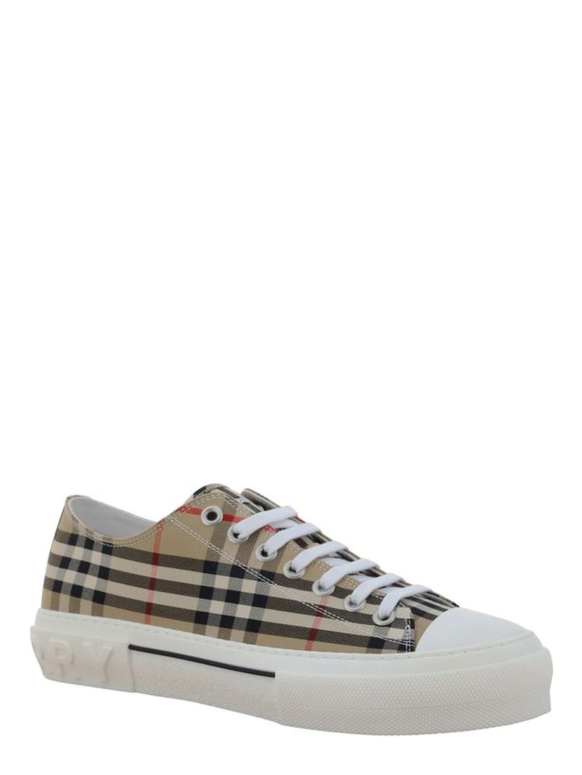 Brown Cotton Low Top Sneakers
