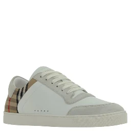 White Calf Leather Bos Taurus Low Top Sneakers
