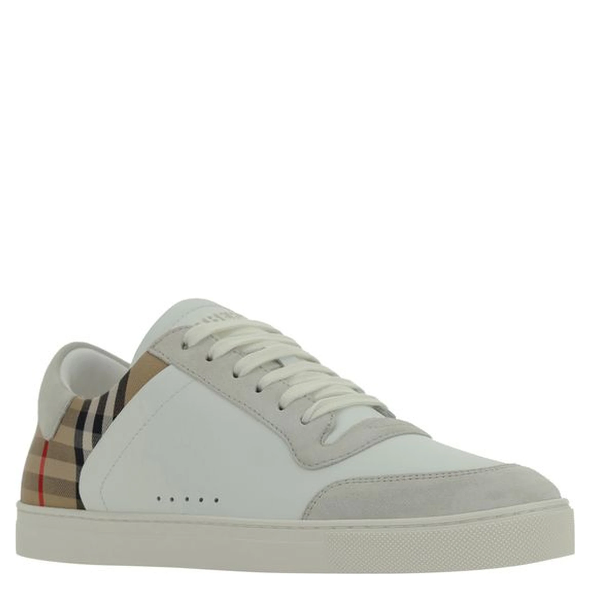 White Calf Leather Bos Taurus Low Top Sneakers