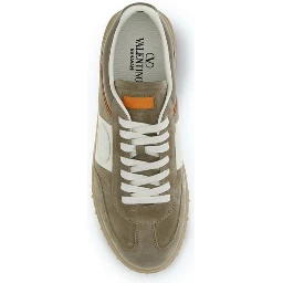 Beige Calf Leather Bos Taurus Low Top Sneakers