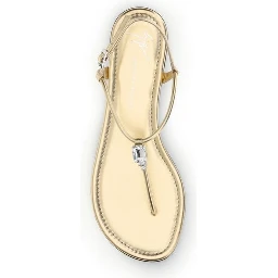 Gold Calf Leather Bos Taurus Flat Sandals