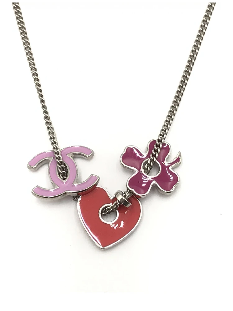 Vintage Heart And Charms Pendant Necklace