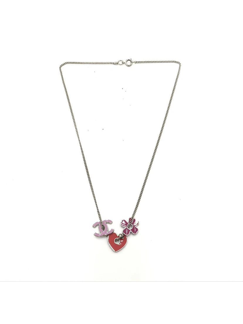 Vintage Heart And Charms Pendant Necklace