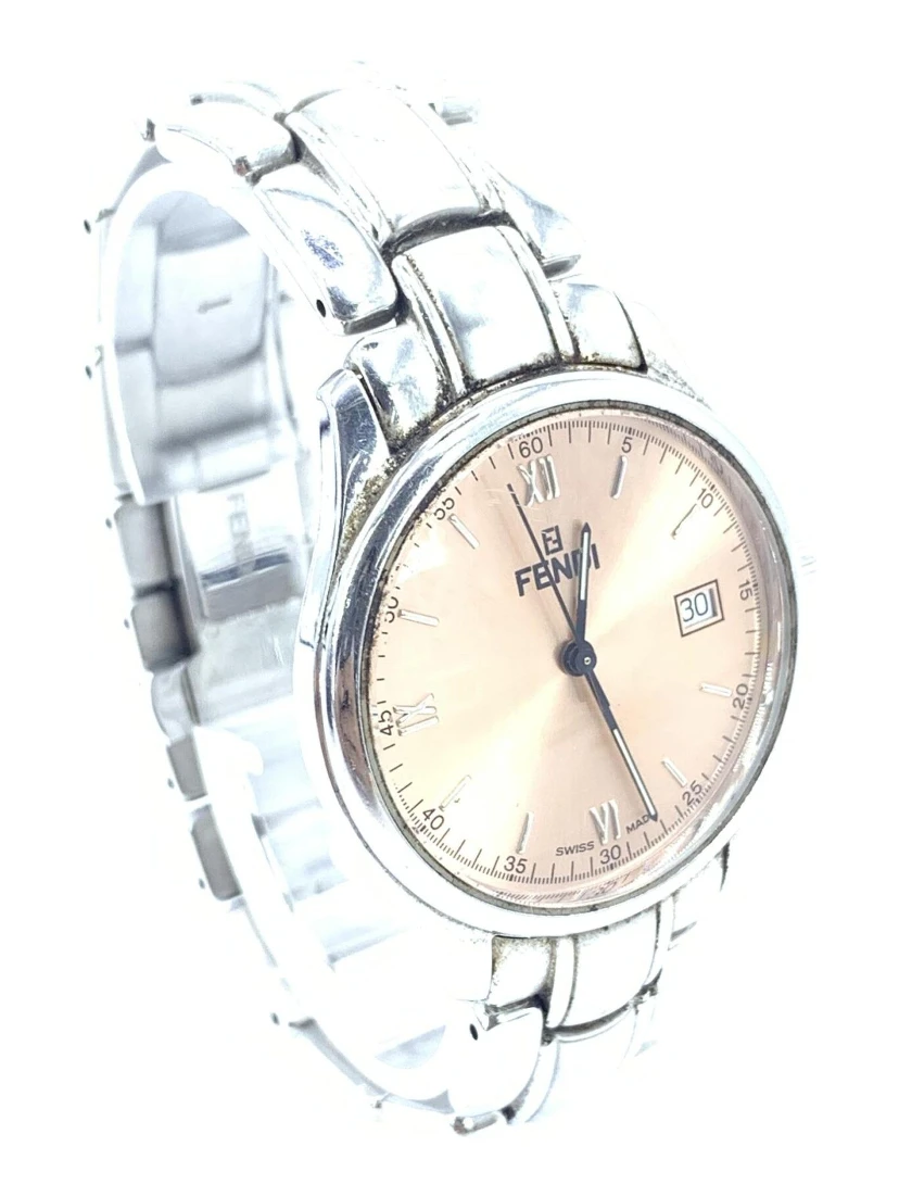 Pink Champagne Dial Quartz Watch, Stainless Steel