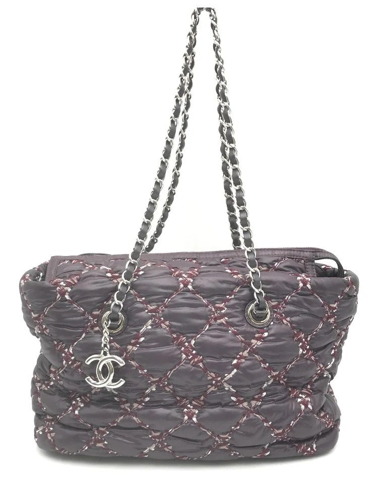 Paris-Byzance Chain Shoulder Bag Purple Nylon