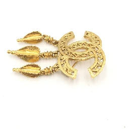 Gold Plated CC Logo Brooch