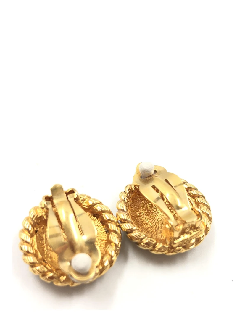 Gold Plated CC Clip On Earrings
